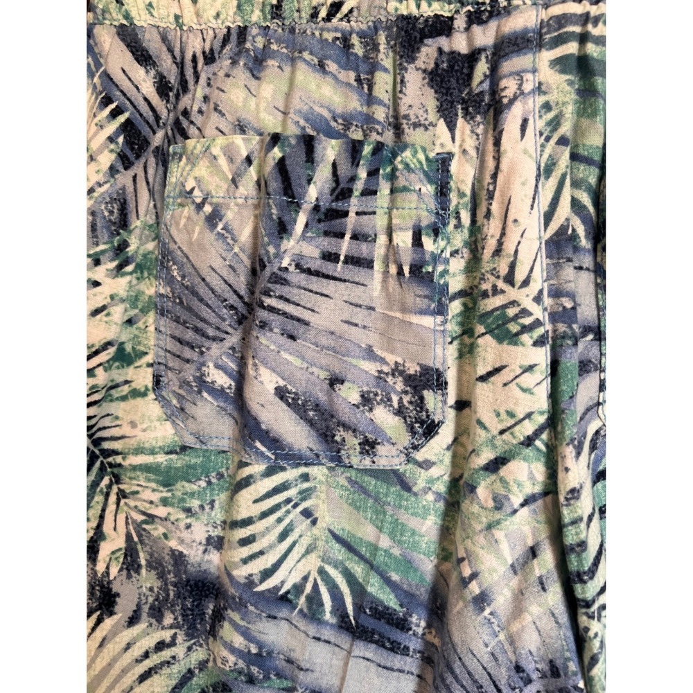 Bandolino Jeans Petite Palm Leaf Print Wide Leg Pant Women Size 10P Linen Petite - Picture 9 of 10